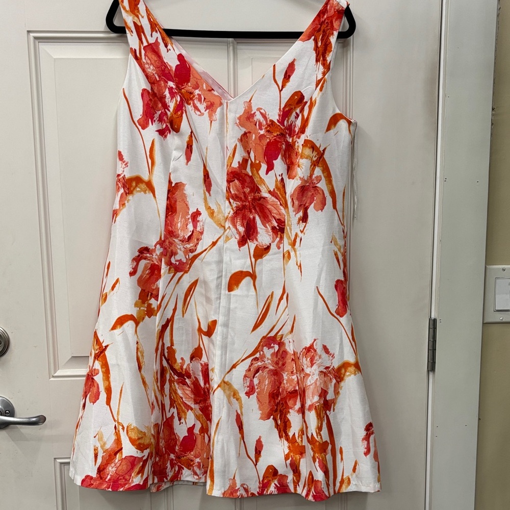 Neiman Marcus Vibrant Red and Orange Dress